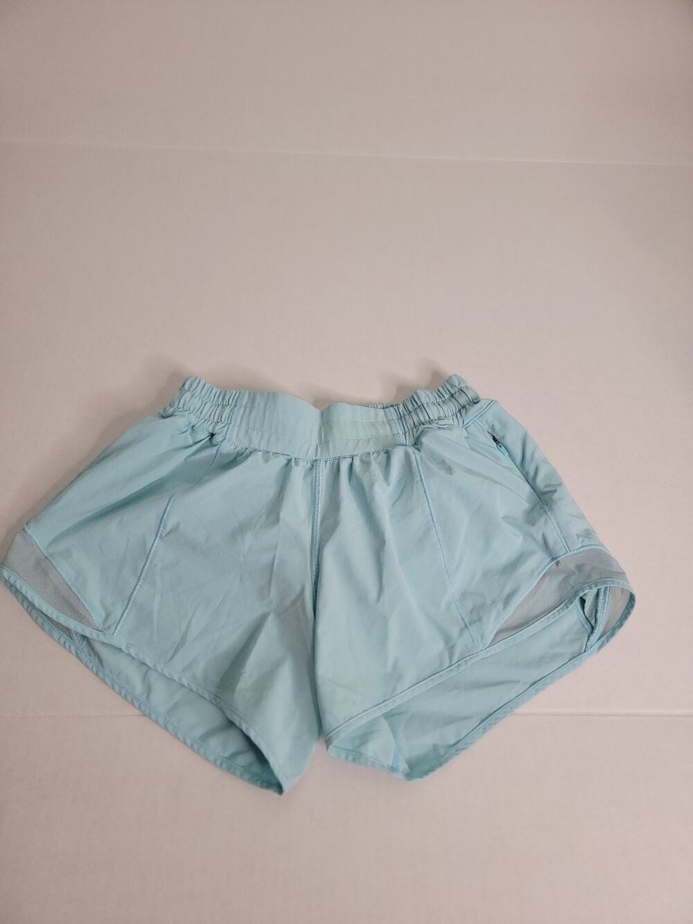 LULULEMON Shorts SZ 4 Tall Hotty Hot High Rise Lined Light Blue 4"